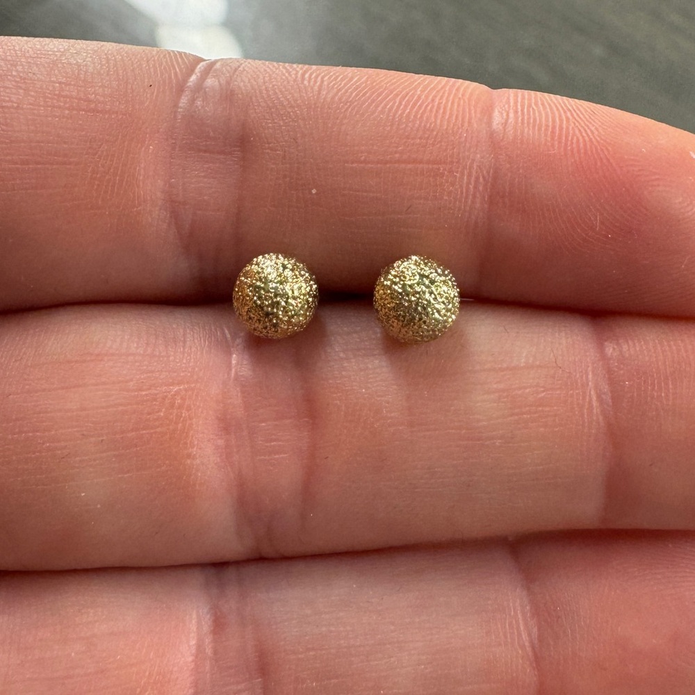 Gold Textured Stud Earrings